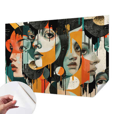 Carta da parati 3D Volti colorati