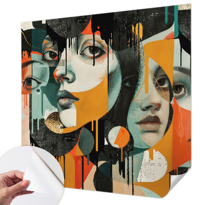 Carta da parati 3D Volti colorati