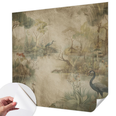 Carta da parati panoramica effetto 3D Scena nella foresta