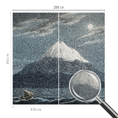 Carta da parati effetto profondità notte illuminata dalla luna