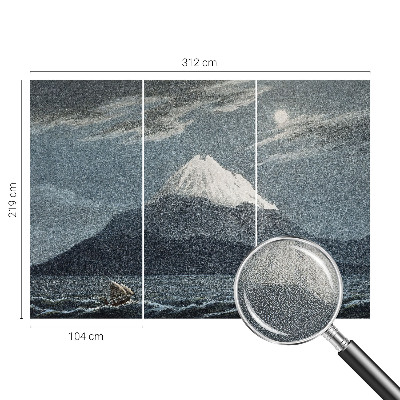 Carta da parati effetto profondità notte illuminata dalla luna