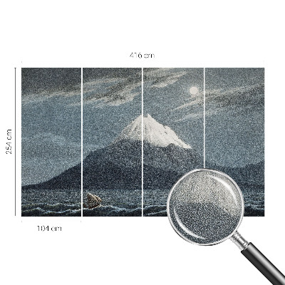 Carta da parati effetto profondità notte illuminata dalla luna