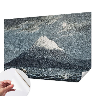 Carta da parati effetto profondità notte illuminata dalla luna