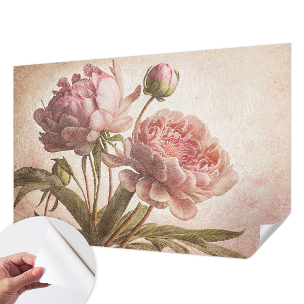 Carta da parati effetto profondità Peonie delicate