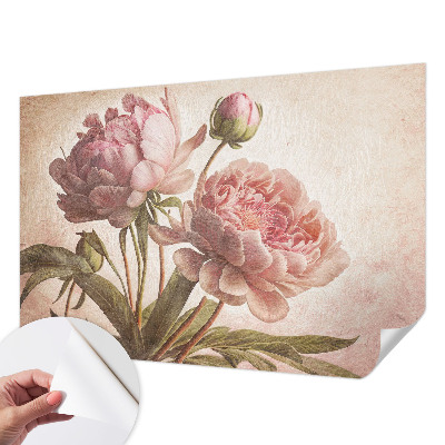 Carta da parati effetto profondità Peonie delicate