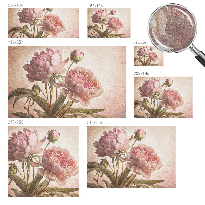 Carta da parati effetto profondità Peonie delicate