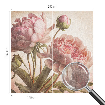 Carta da parati effetto profondità Peonie delicate