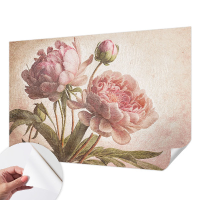 Carta da parati effetto profondità Peonie delicate