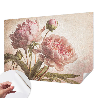 Carta da parati effetto profondità Peonie delicate