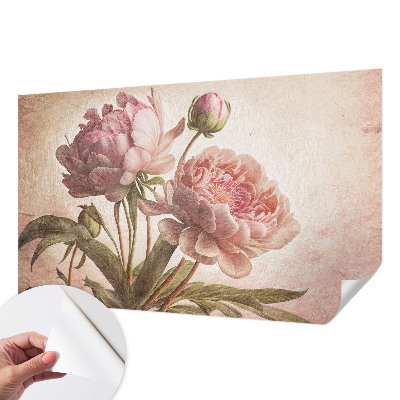 Carta da parati effetto profondità Peonie delicate