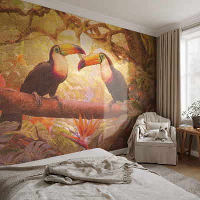 Fotomurale per cameretta Tucani colorati