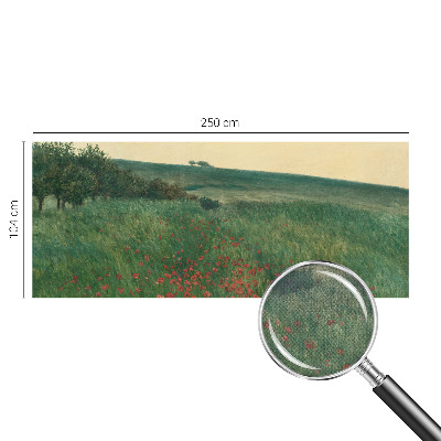 Fotomurale effetto 3D campi di papaveri