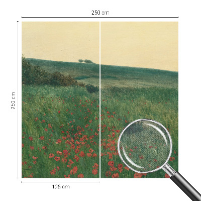 Fotomurale effetto 3D campi di papaveri