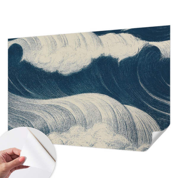 Carta da parati panoramica effetto 3D Onde del mare