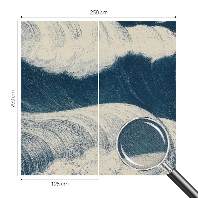 Carta da parati panoramica effetto 3D Onde del mare