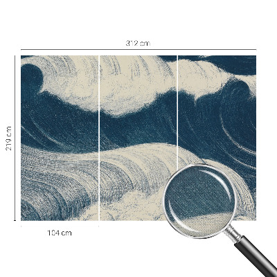 Carta da parati panoramica effetto 3D Onde del mare