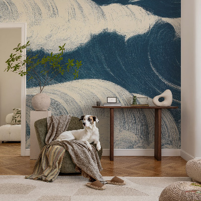 Carta da parati panoramica effetto 3D Onde del mare