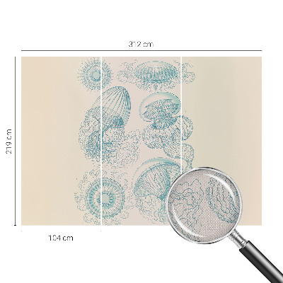 Carta da parati panoramica effetto 3D Medusa marina