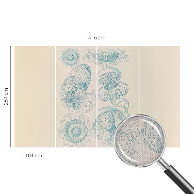 Carta da parati panoramica effetto 3D Medusa marina