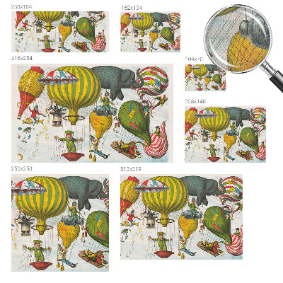 Carta da parati panoramica effetto 3D Viaggio in mongolfiera