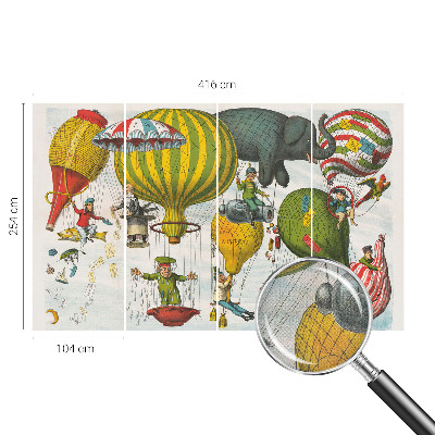 Carta da parati panoramica effetto 3D Viaggio in mongolfiera