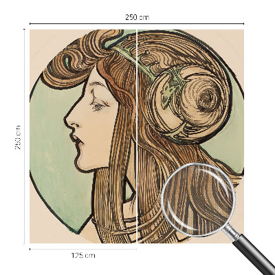 Carta da parati adesiva Ritratto Art Nouveau