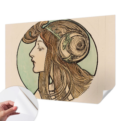 Carta da parati adesiva Ritratto Art Nouveau