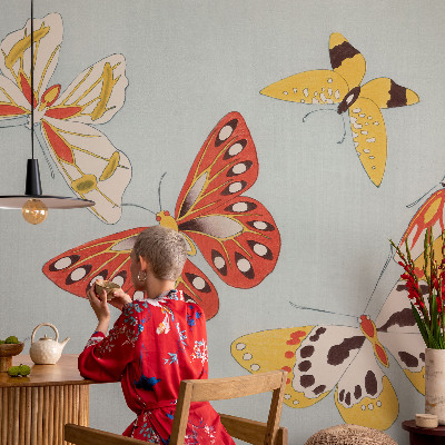Carta da parati per cameretta Farfalle artistiche
