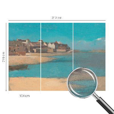 Carta da parati panoramica effetto 3D Un villaggio tranquillo