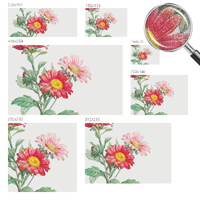 Carta da parati effetto profondità Fiori delicati