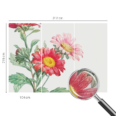 Carta da parati effetto profondità Fiori delicati