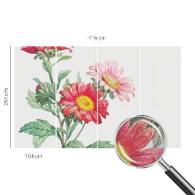 Carta da parati effetto profondità Fiori delicati