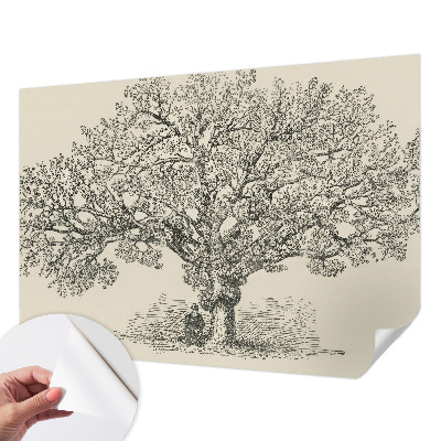 Carta da parati panoramica effetto 3D Illustrazione di un albero
