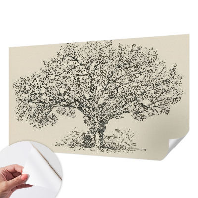 Carta da parati panoramica effetto 3D Illustrazione di un albero