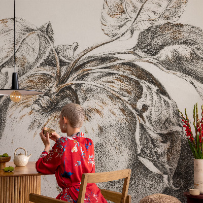 Carta da parati cameretta Foglie di melo