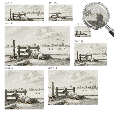 Carta da parati panoramica effetto 3D Idillio rurale