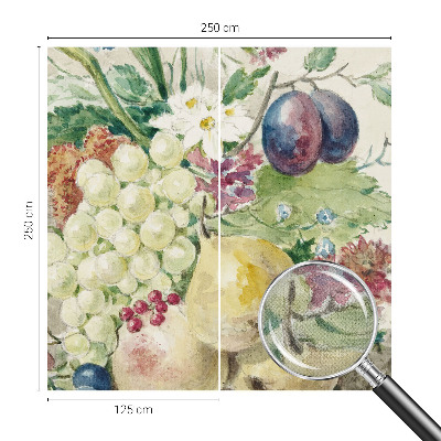 Carta da parati per cameretta Fiori e frutti