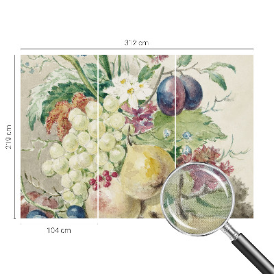 Carta da parati per cameretta Fiori e frutti