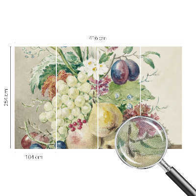 Carta da parati per cameretta Fiori e frutti