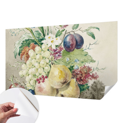 Carta da parati per cameretta Fiori e frutti