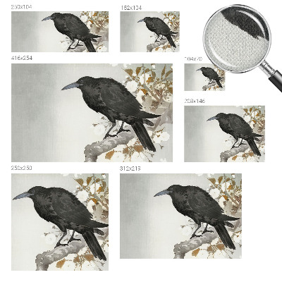 Fotomurale per cameretta Corvo tra i fiori