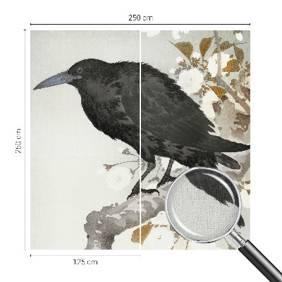 Fotomurale per cameretta Corvo tra i fiori