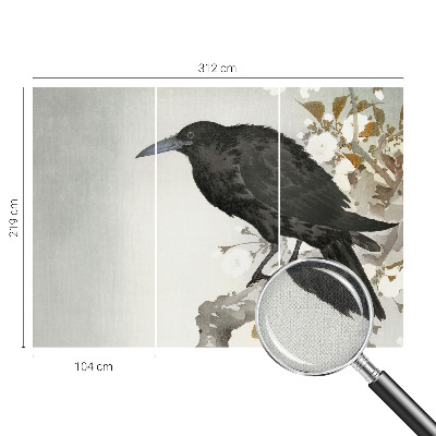 Fotomurale per cameretta Corvo tra i fiori