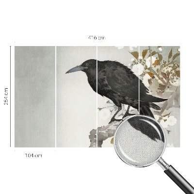 Fotomurale per cameretta Corvo tra i fiori