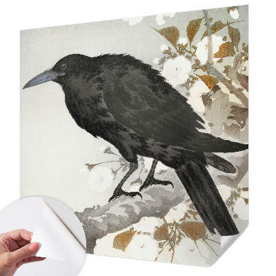 Fotomurale per cameretta Corvo tra i fiori