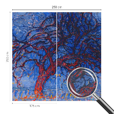 Carta da parati panoramica effetto 3D Albero della Fiamma