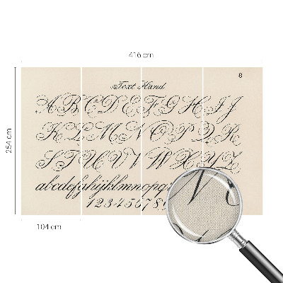 Fotomurale effetto 3D scrittura calligrafica