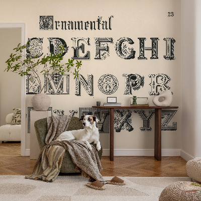 Carta da parati cameretta lettere decorative