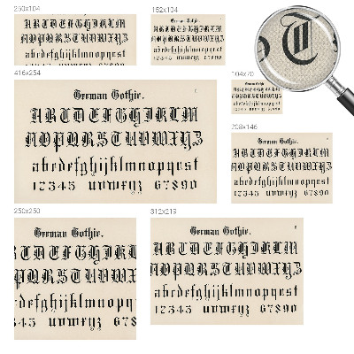 Carta da parati per cameretta lettere gotiche