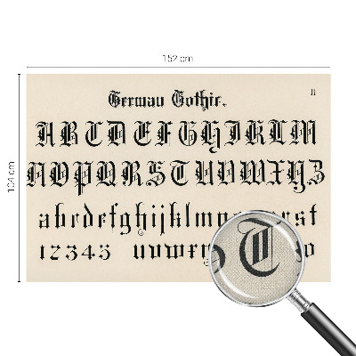 Carta da parati per cameretta lettere gotiche